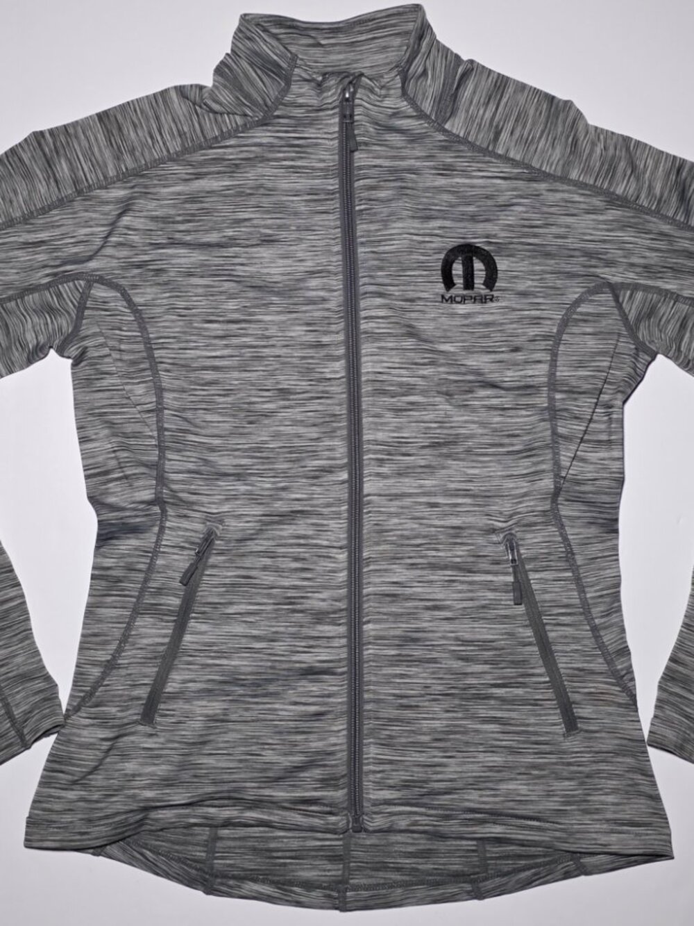 Levelwear Womens Mopar Gray Full Zippered Athletic Running Jacket Size Small
